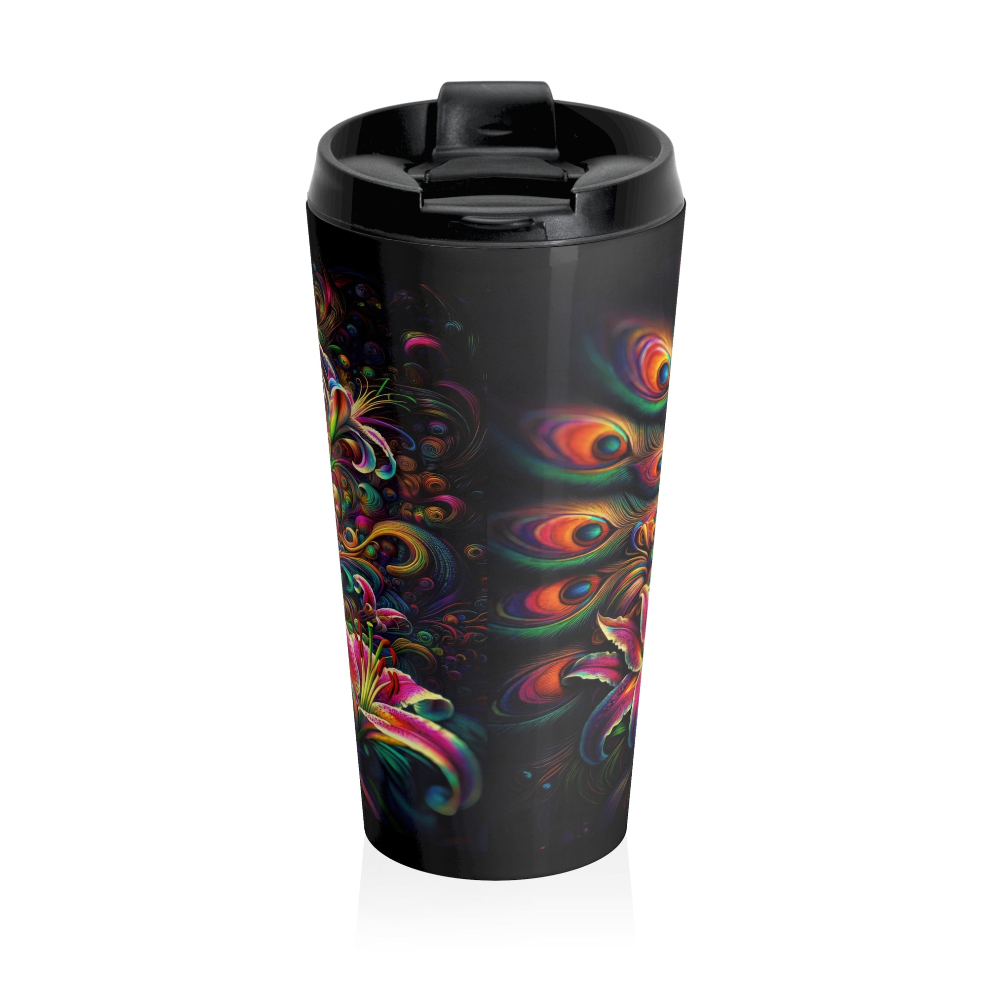 Fantasía de plumas de supernova Taza de viaje