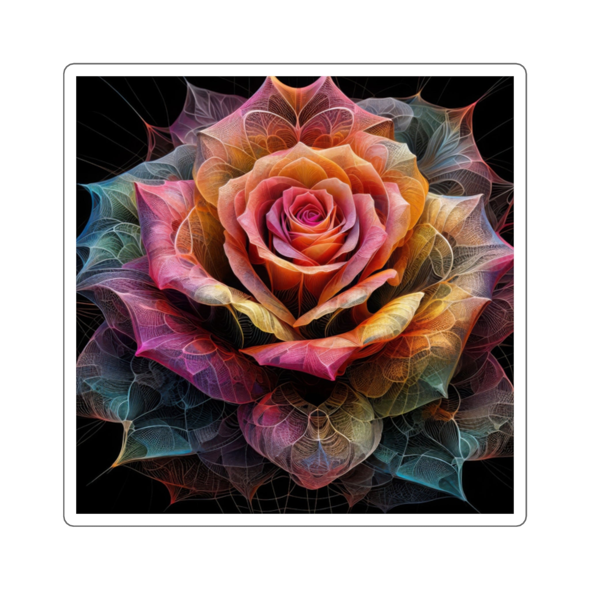 Pegatinas de flores geométricas