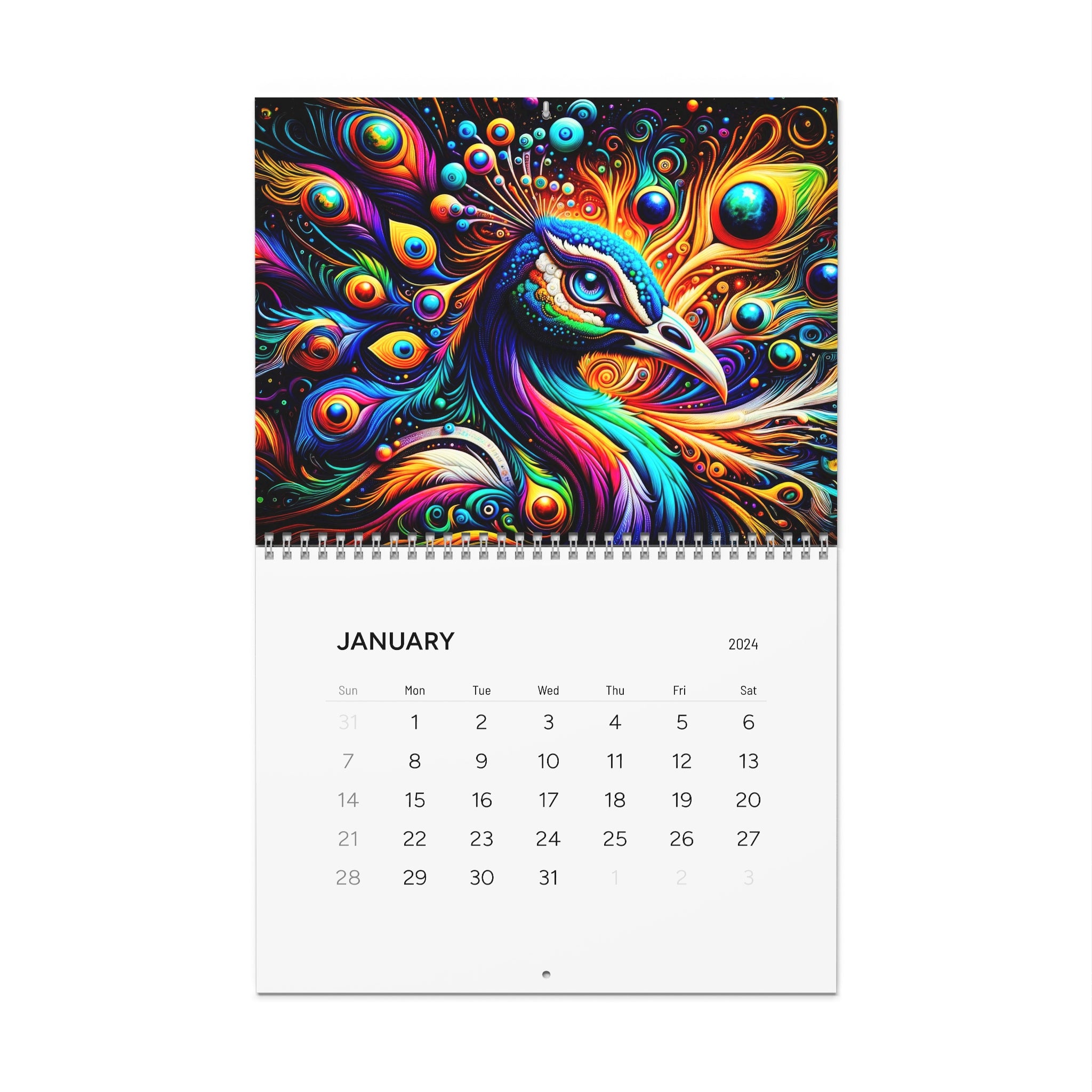 Ethereal Plumes Artistic Majesty Calendar (2024)