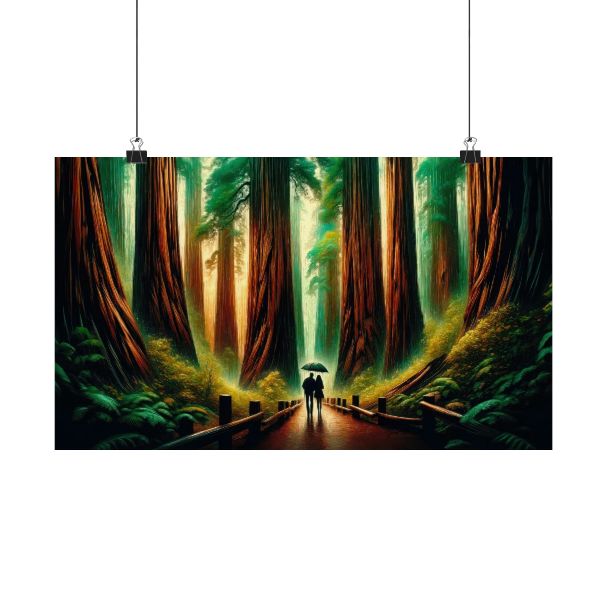 Debajo del dosel de Redwood Póster