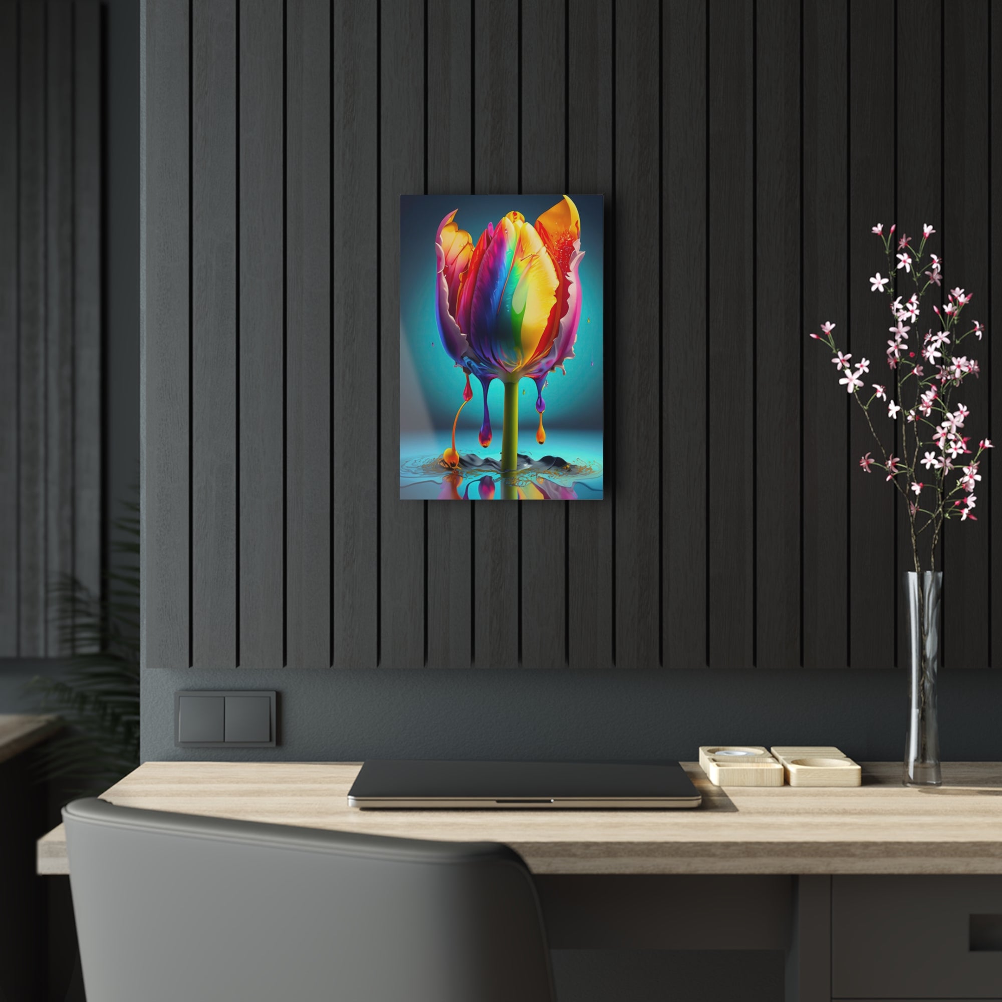 Tulipe Dripz D Impression sur Verre Acrylique