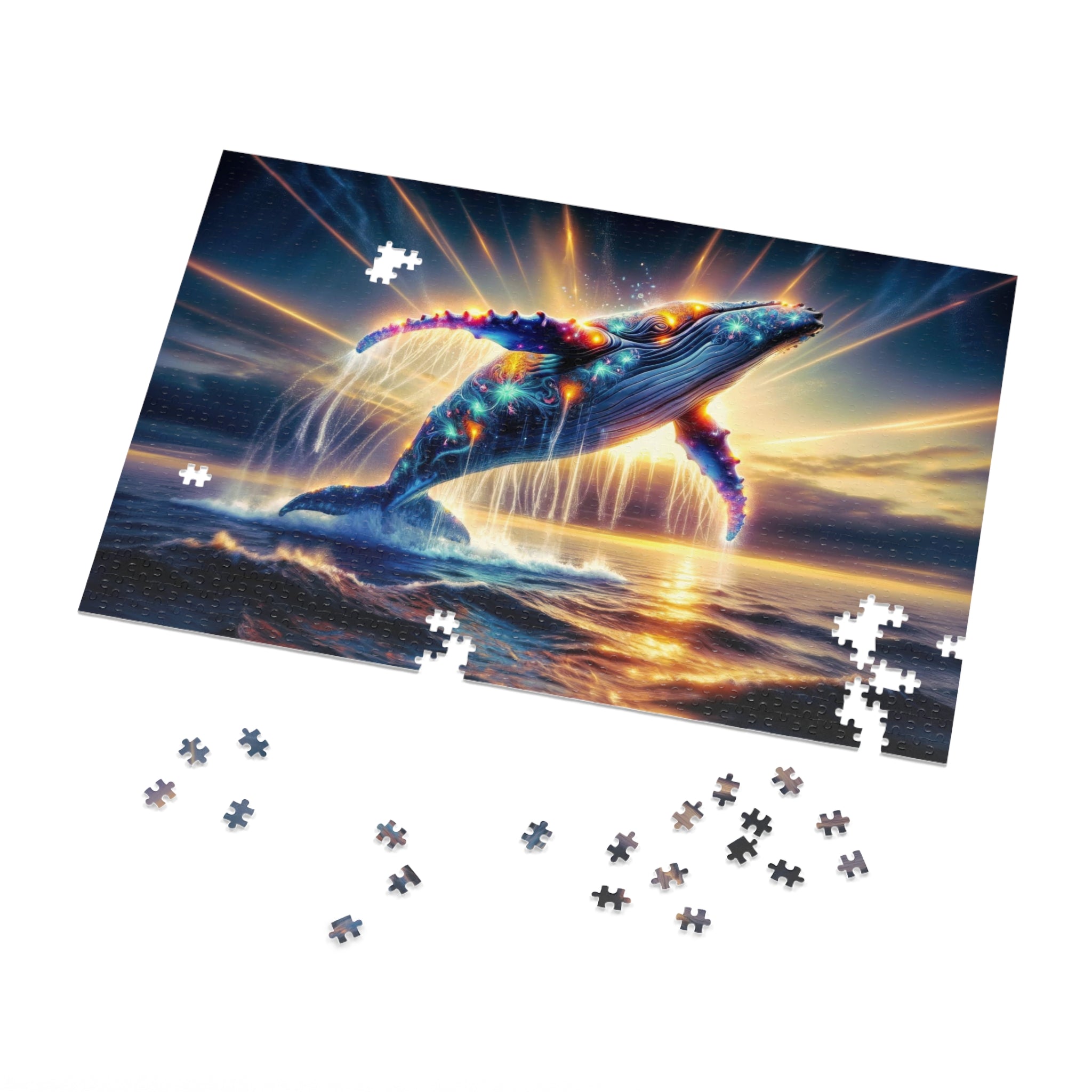 Quantum Leap of the Neon Whale Jigsaw Puzzle