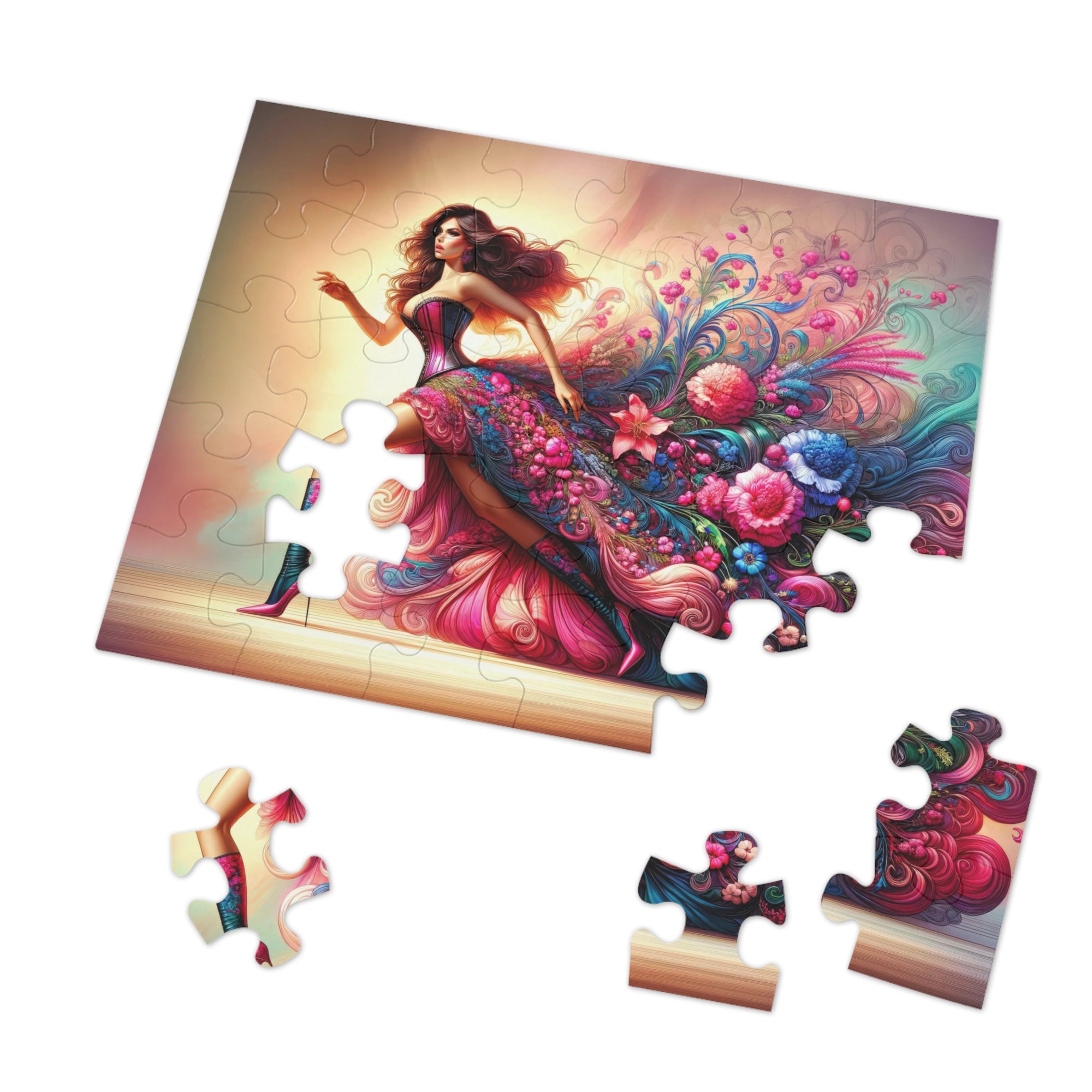 Floral Elegance in Motion Jigsaw Puzzle