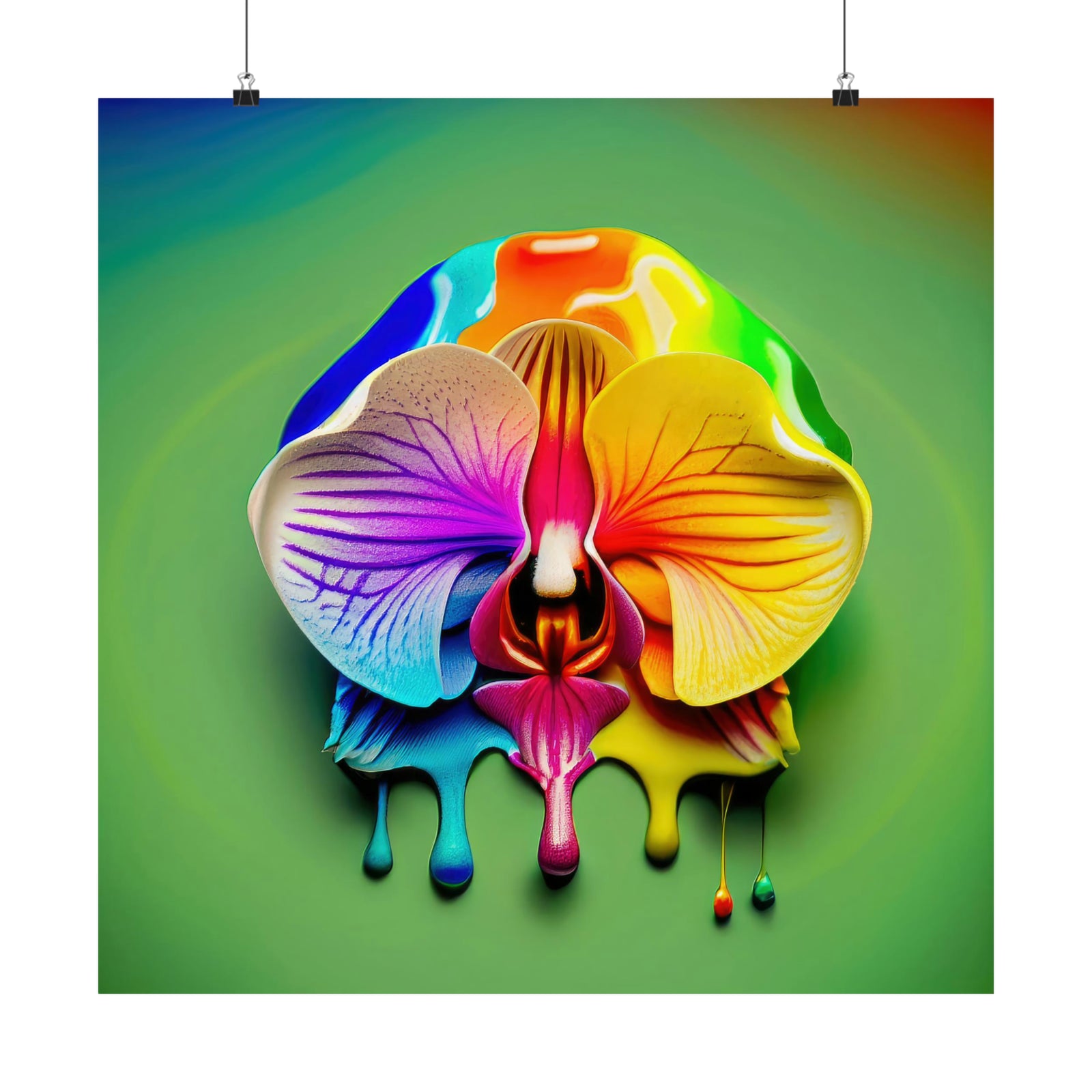 Rainbow Orchid Drool Poster