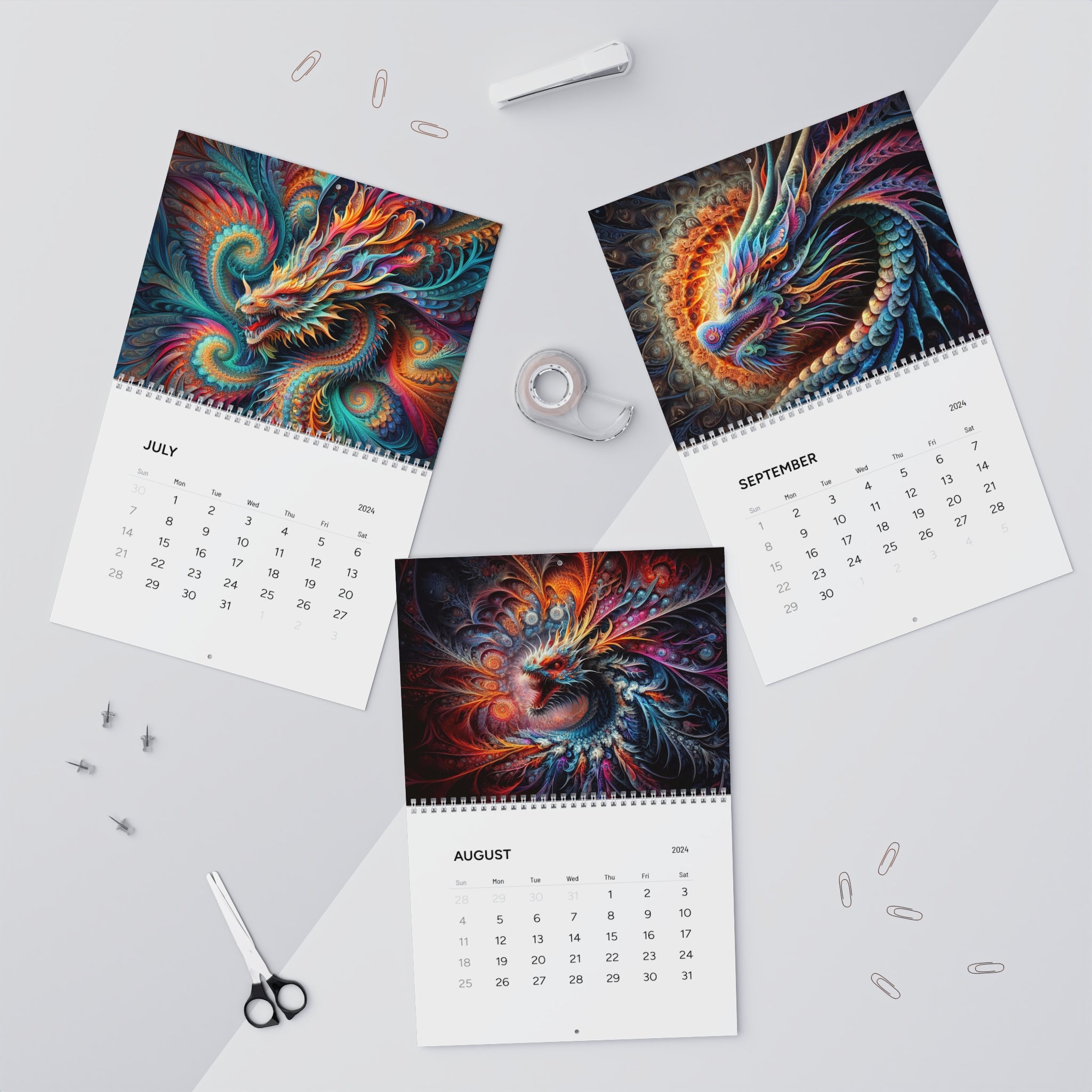 Fractal Dragons Calendar (2024)