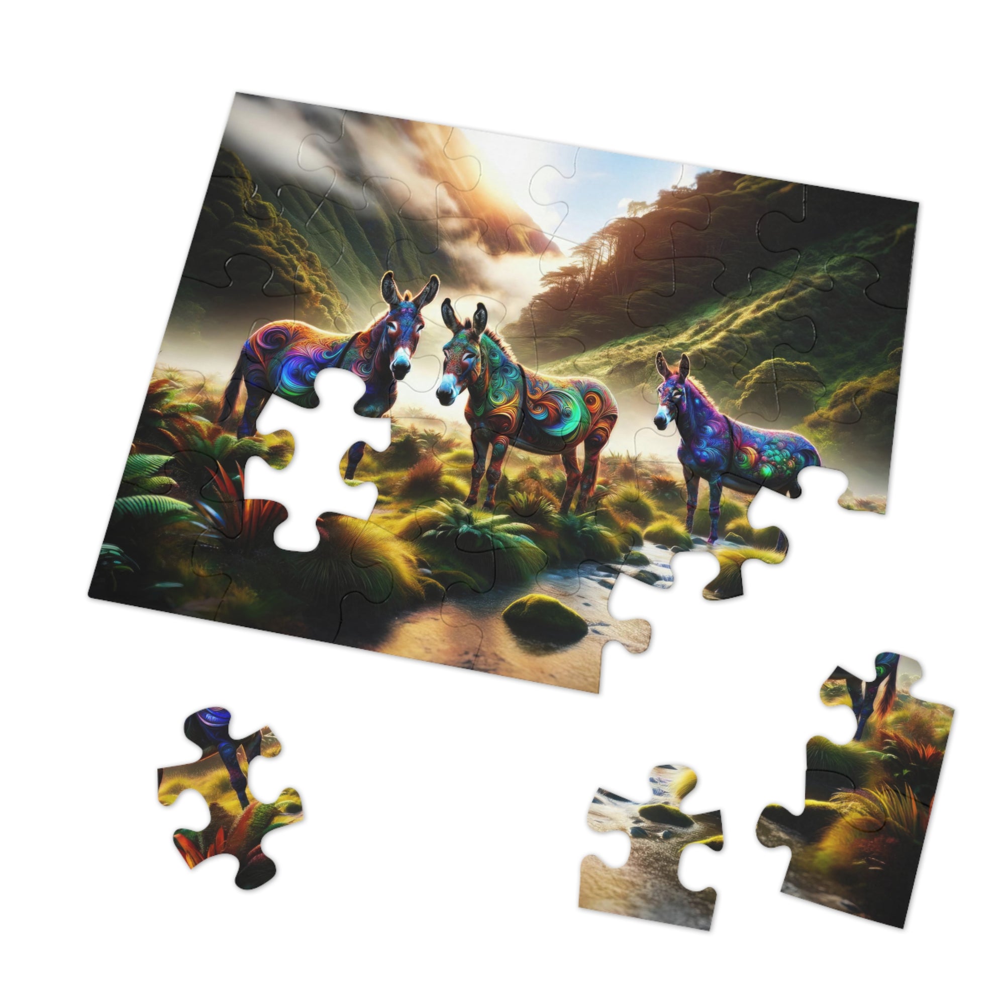 Donkeys of the Mystic Vale Jigsaw Puzzle