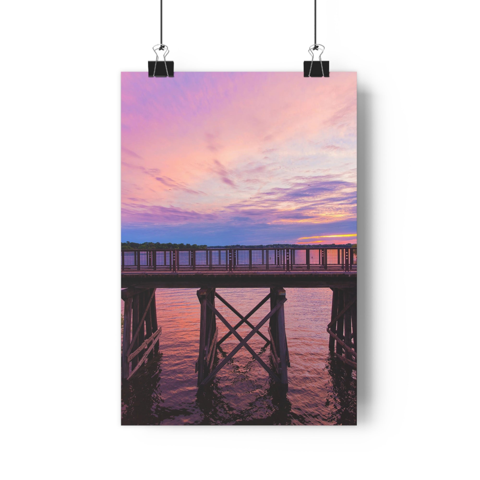 Puente Arcola - Impresión de puesta de sol púrpura