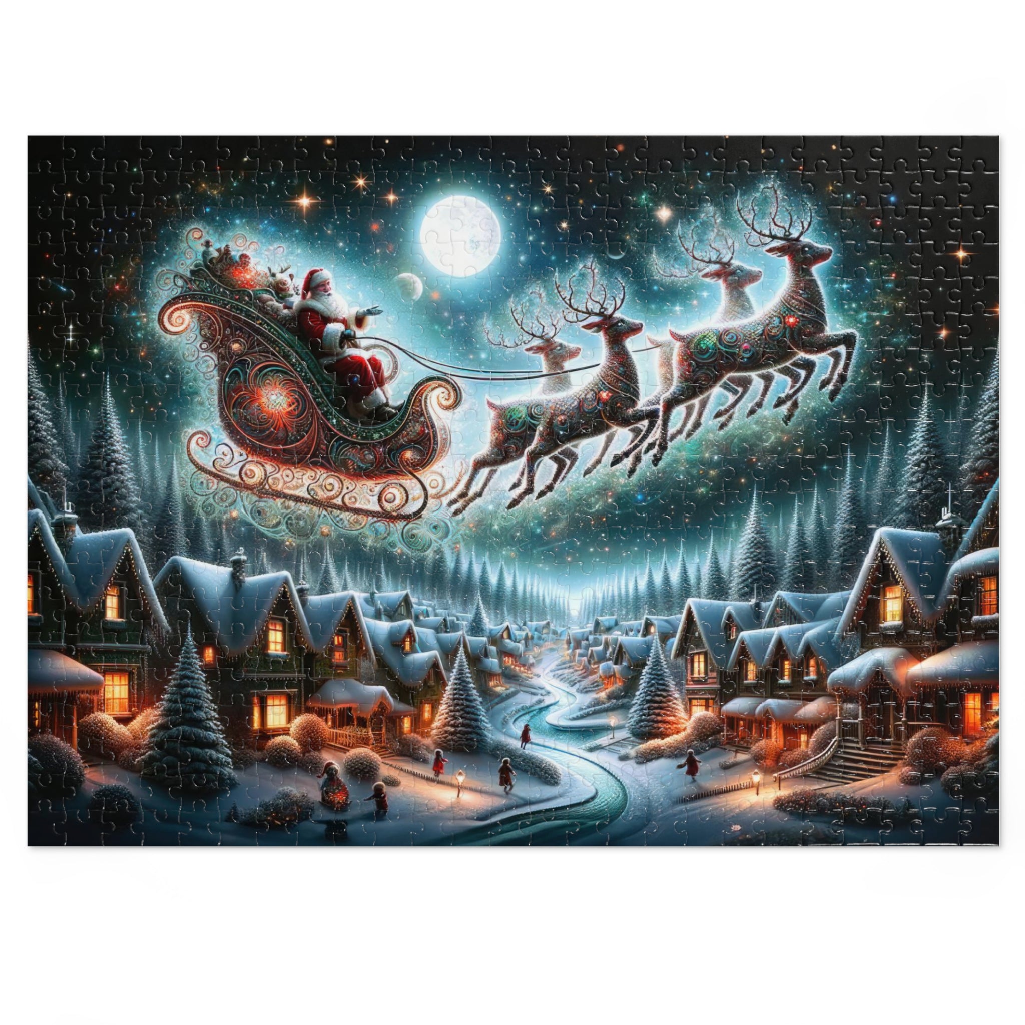 Santa's Flight over Winter Wonderland Jigsaw Puzzle