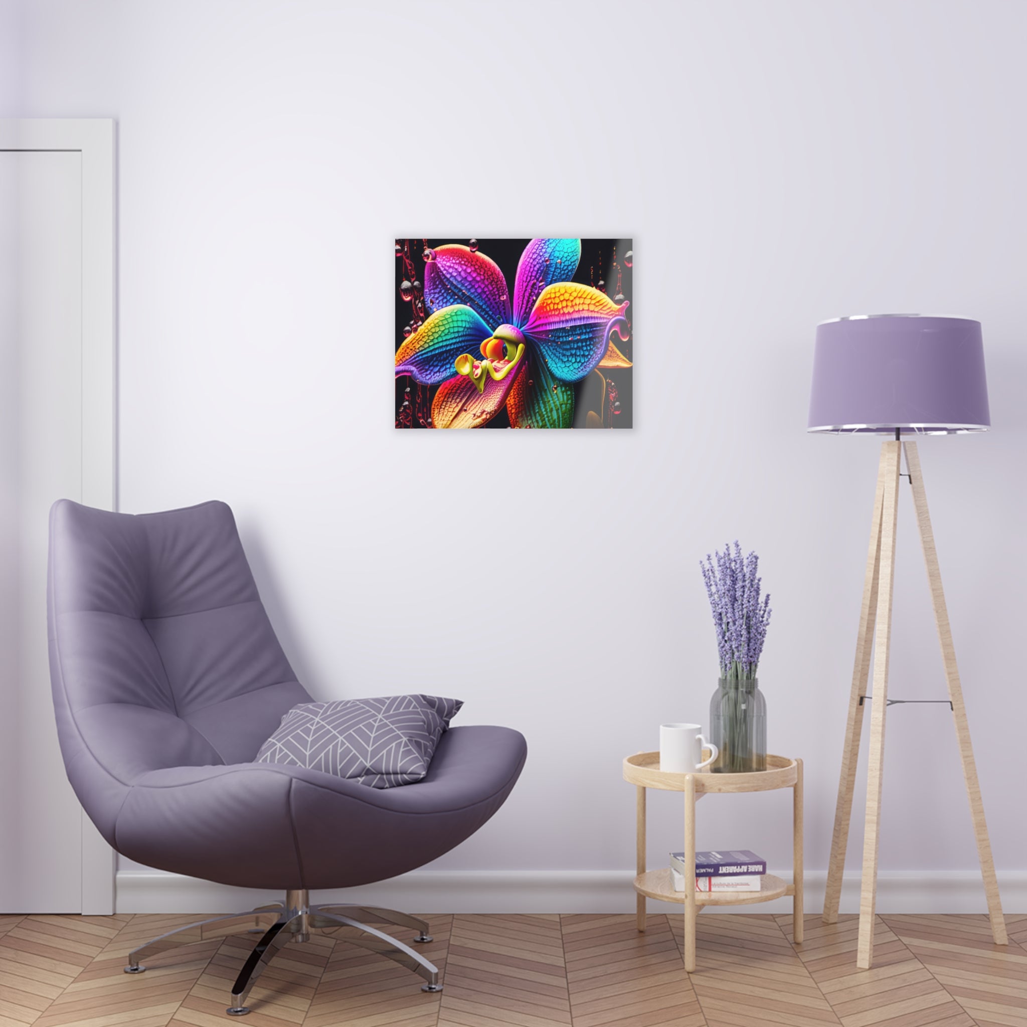 Orchidée arc-en-ciel Dripz E Impression sur Acrylique