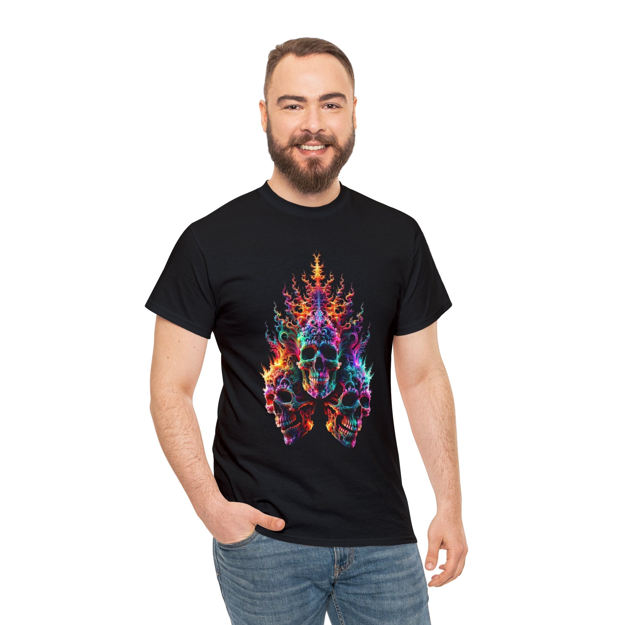 Camiseta de algodón pesado unisex Neon Requiem