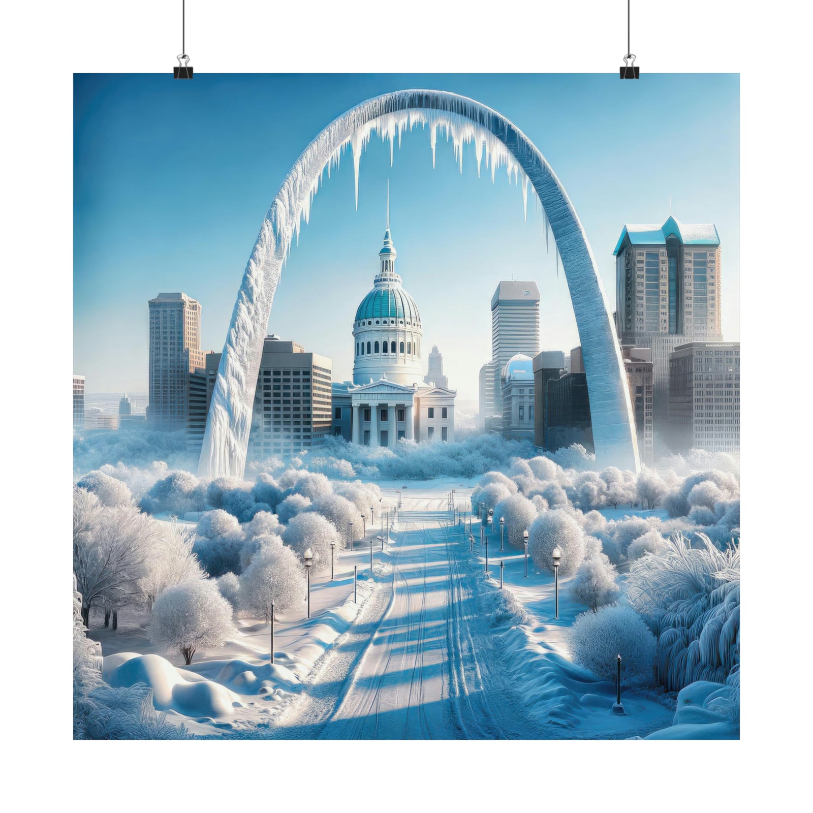 La touche hivernale sur la Gateway Arch Poster