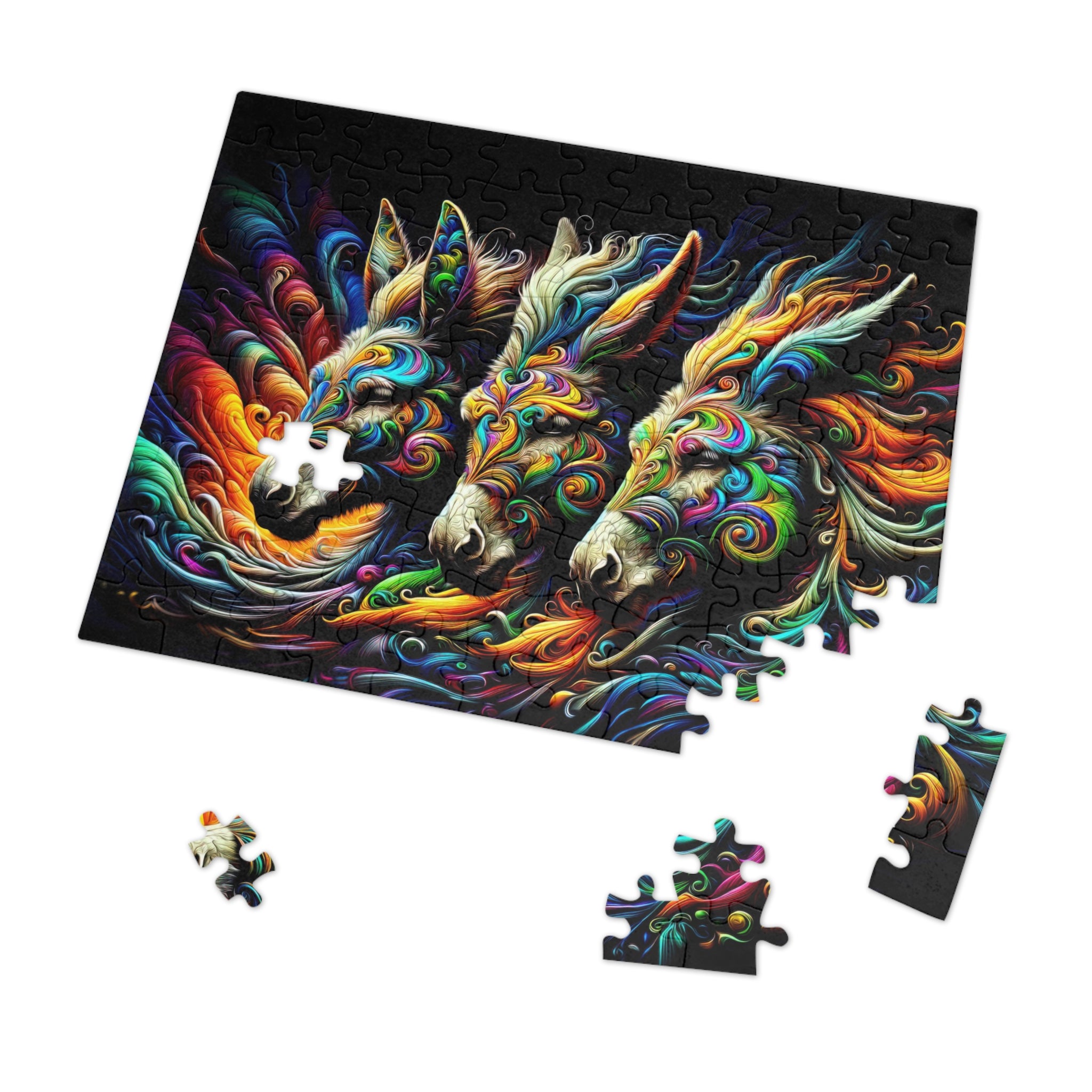 Triad of Hypnotic Hee-Haws Jigsaw Puzzle