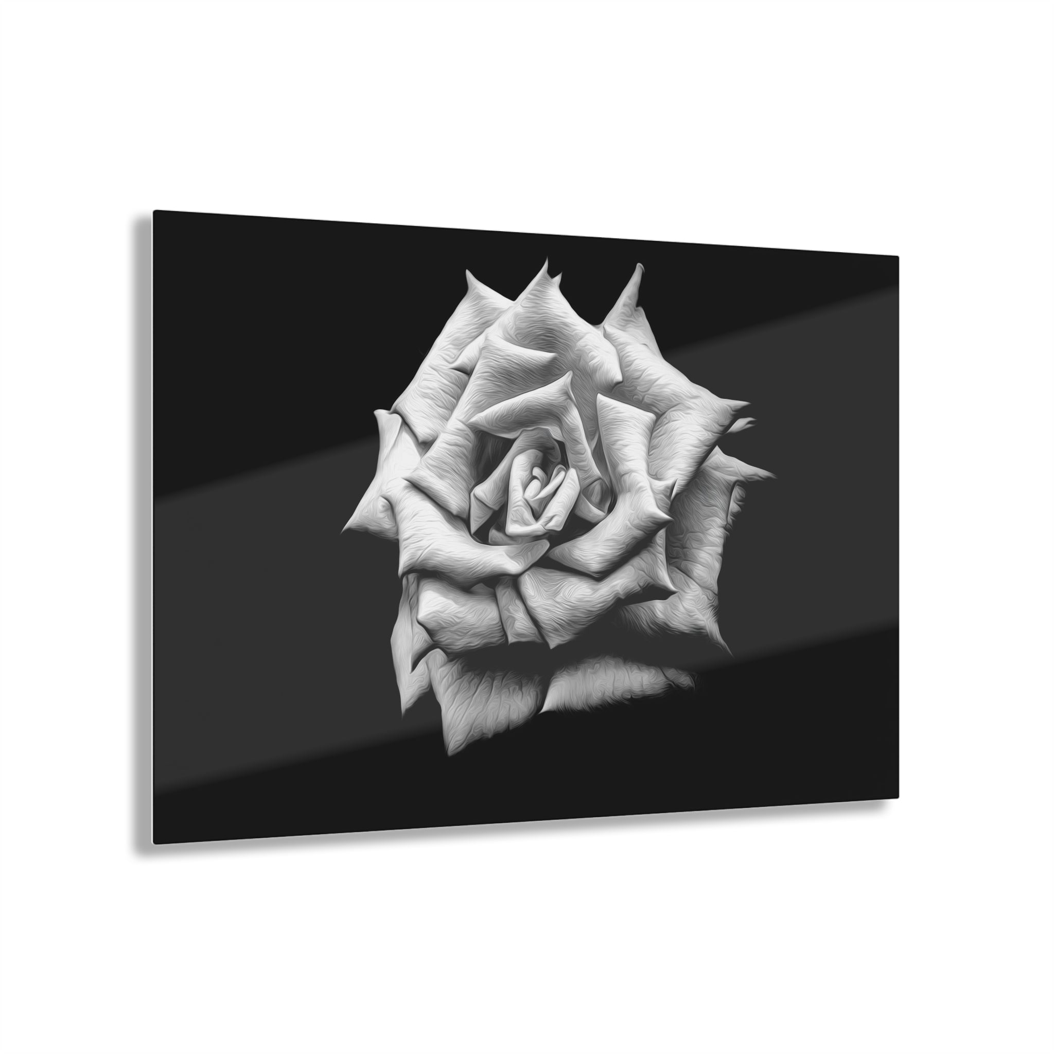 Une rose seule Impression sur Acrylique