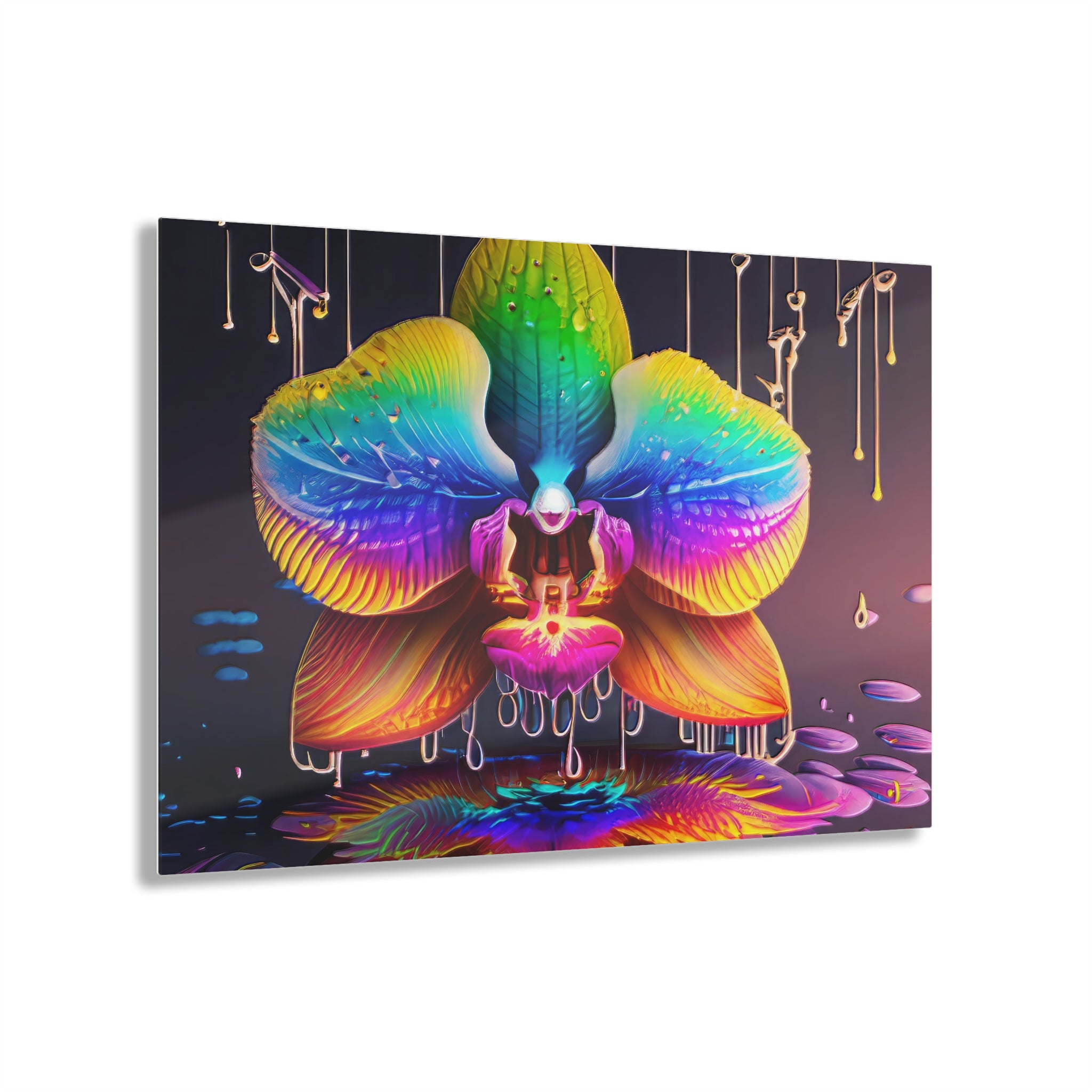 Rainbow Orchid Dripz D Acrylic Print