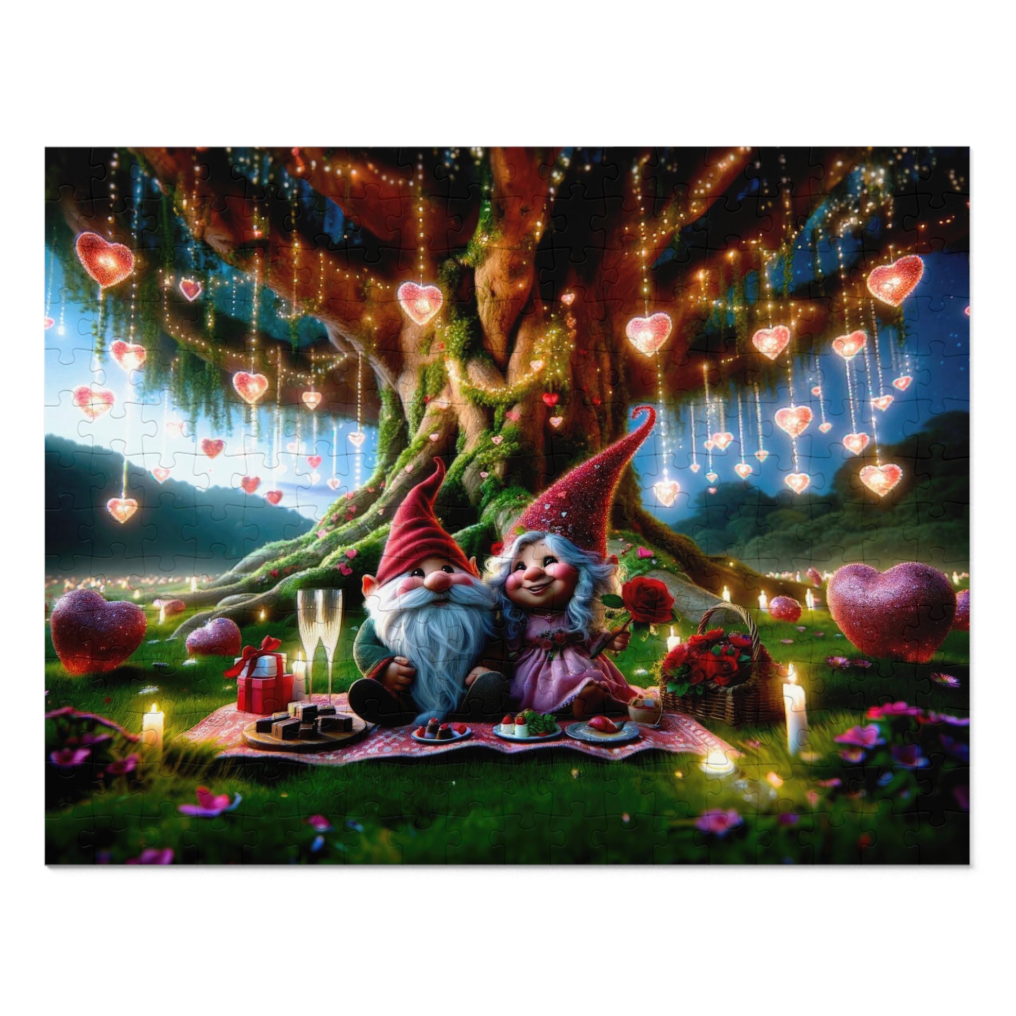 Enchanted Valentine's Eve with the Gnomes Jigsaw Puzzle