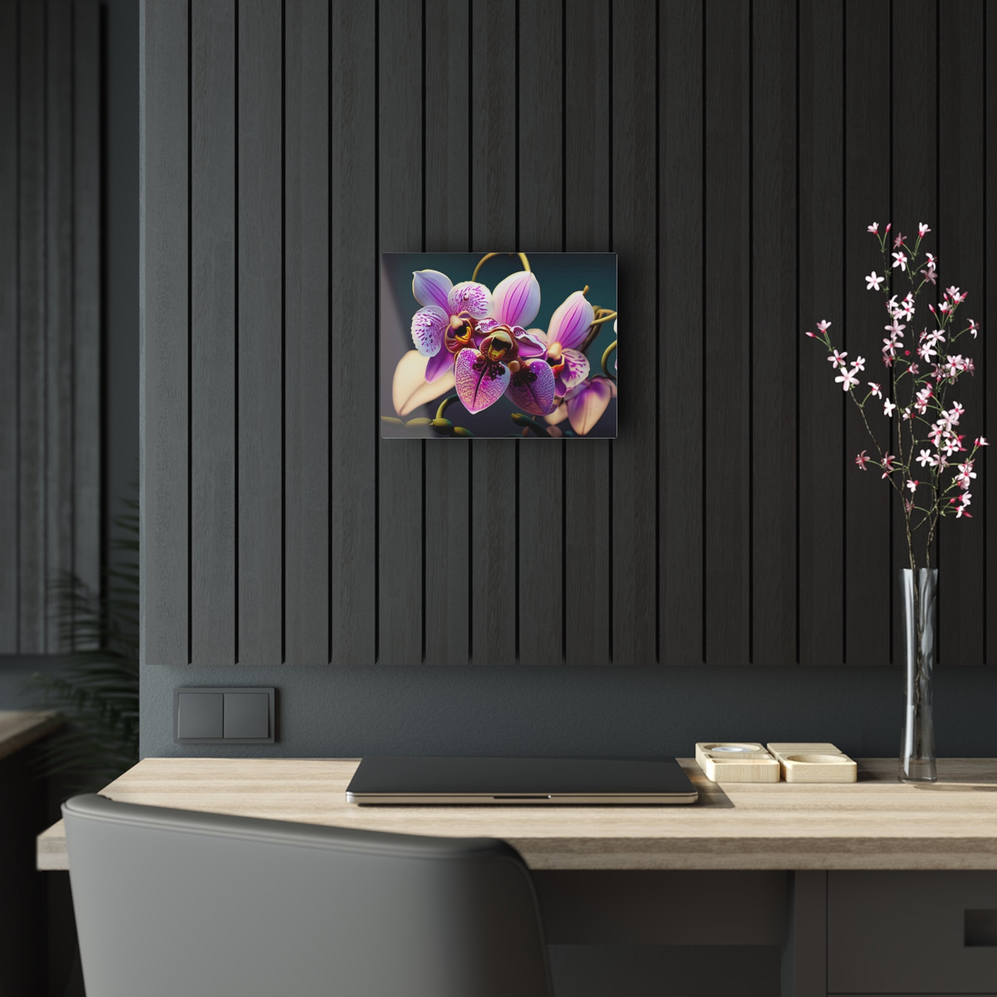 Impression Sur Acrylique Sur Acrylique Rangée D'Orchidées Pourpres