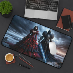 Twilight Waltz in Red and Obsidian Desk Mat