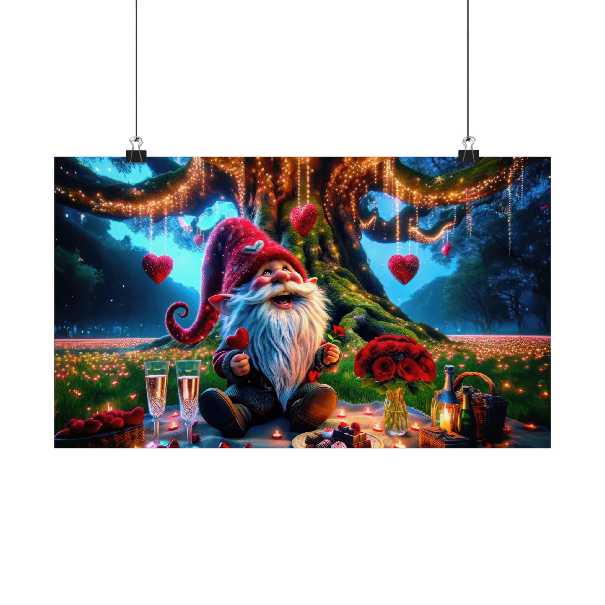 San Valentín con el caprichoso gnomo del bosque Póster