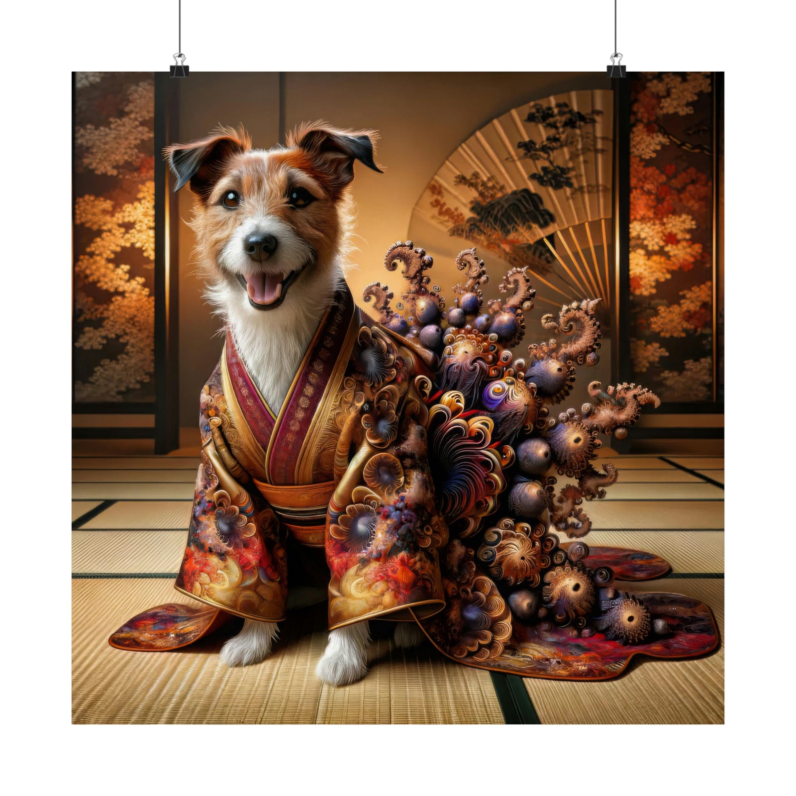 Le kimono de Jack Russell Poster