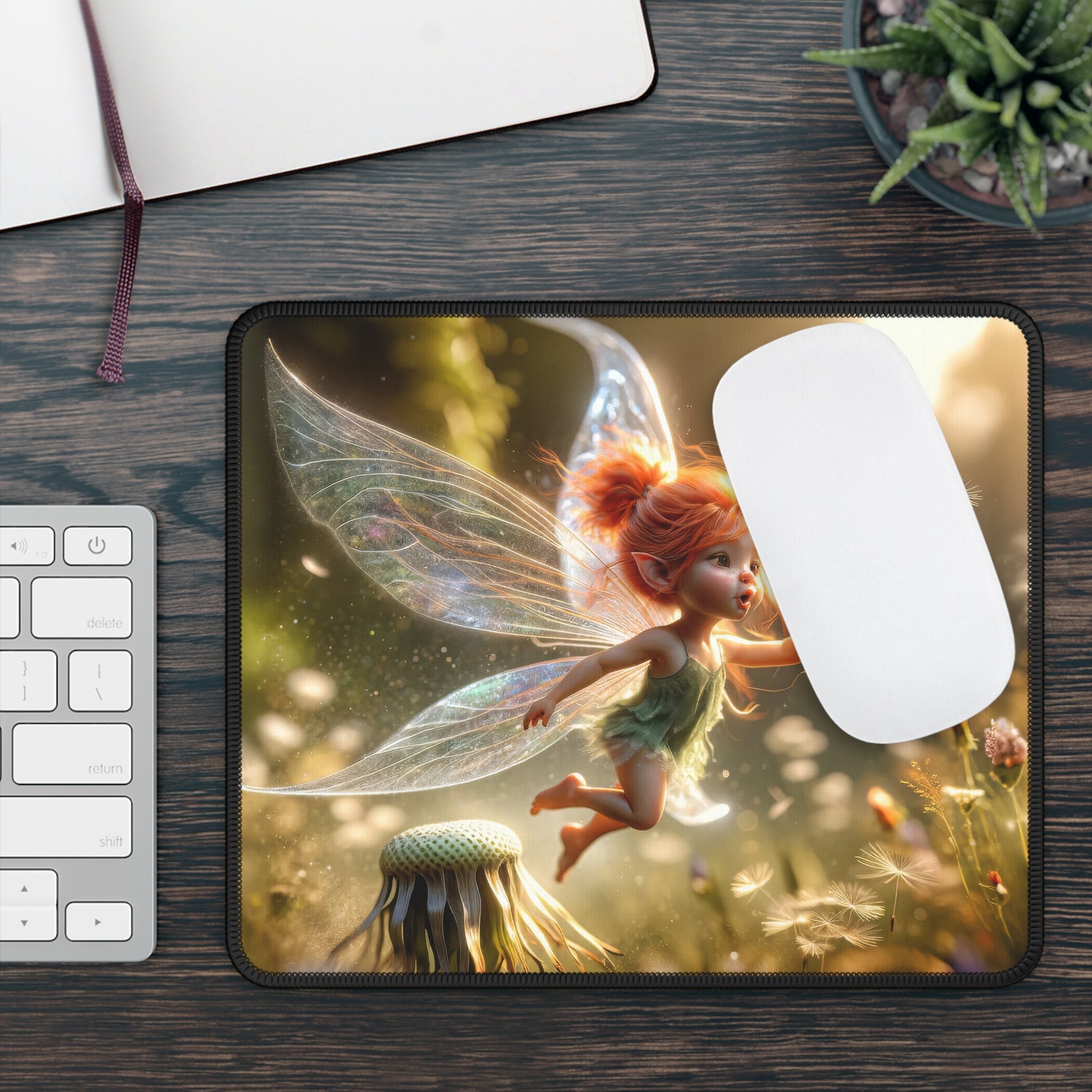 The Delicate Dance of the Dandelion Fae Mouse Pad