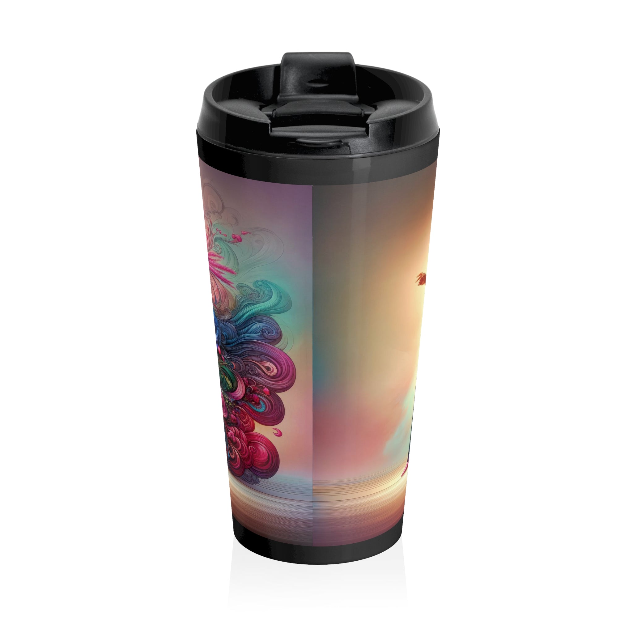 Elegancia floral en movimiento Taza de viaje