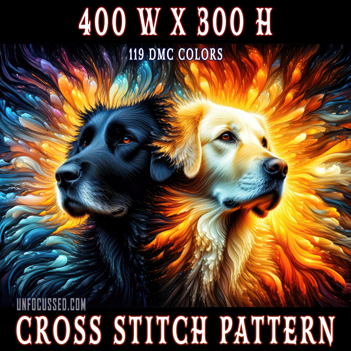 A Canine Duality Cross Stitch Pattern β Unfocussed Photography & Art