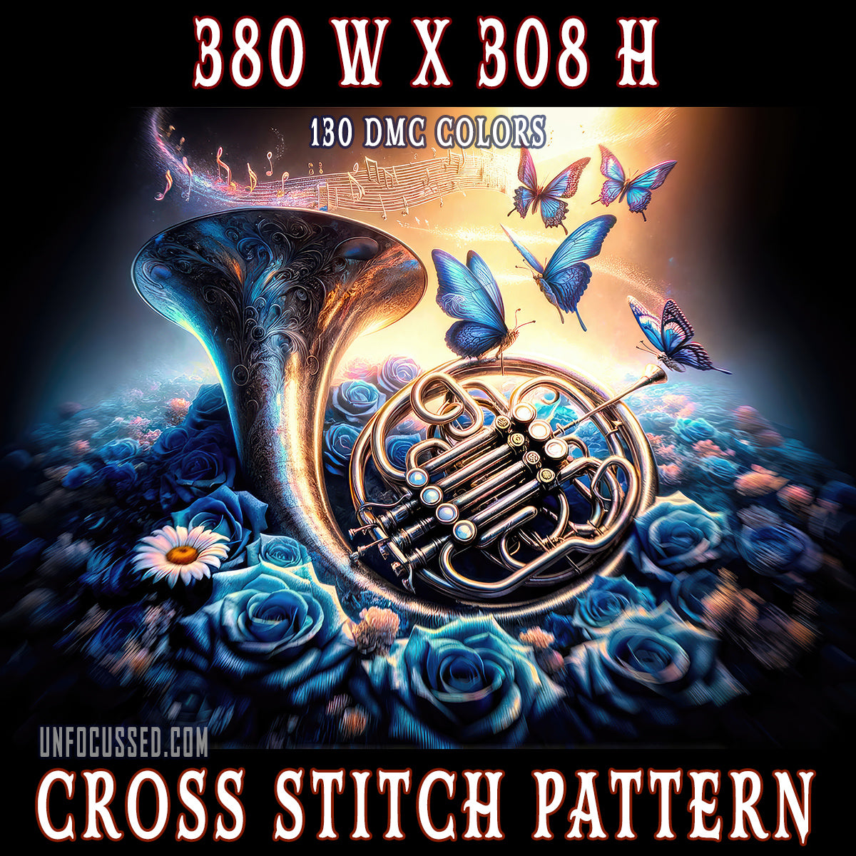A Floral Orchestra Cross Stitch Pattern – Unfocussed Photography & Art