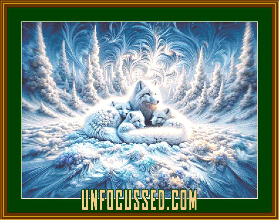 The Arctic Fox Family Cross Stitch Pattern – Unfocussed Photography & Art