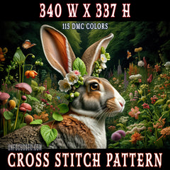 Blossom-Eared Sentinel of the Enchanted Garden Cross Stitch Pattern