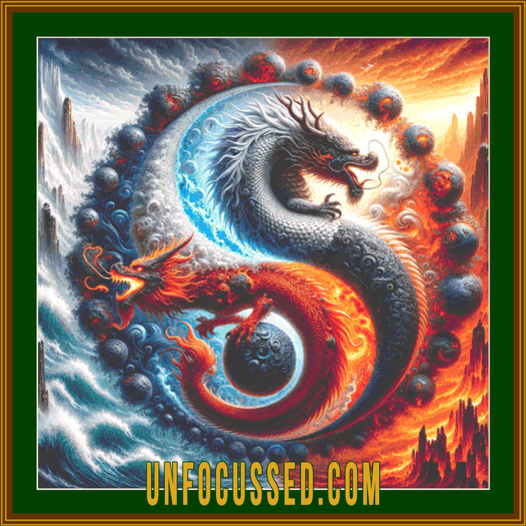 Dichotomy of Dragons Cross Stitch Pattern