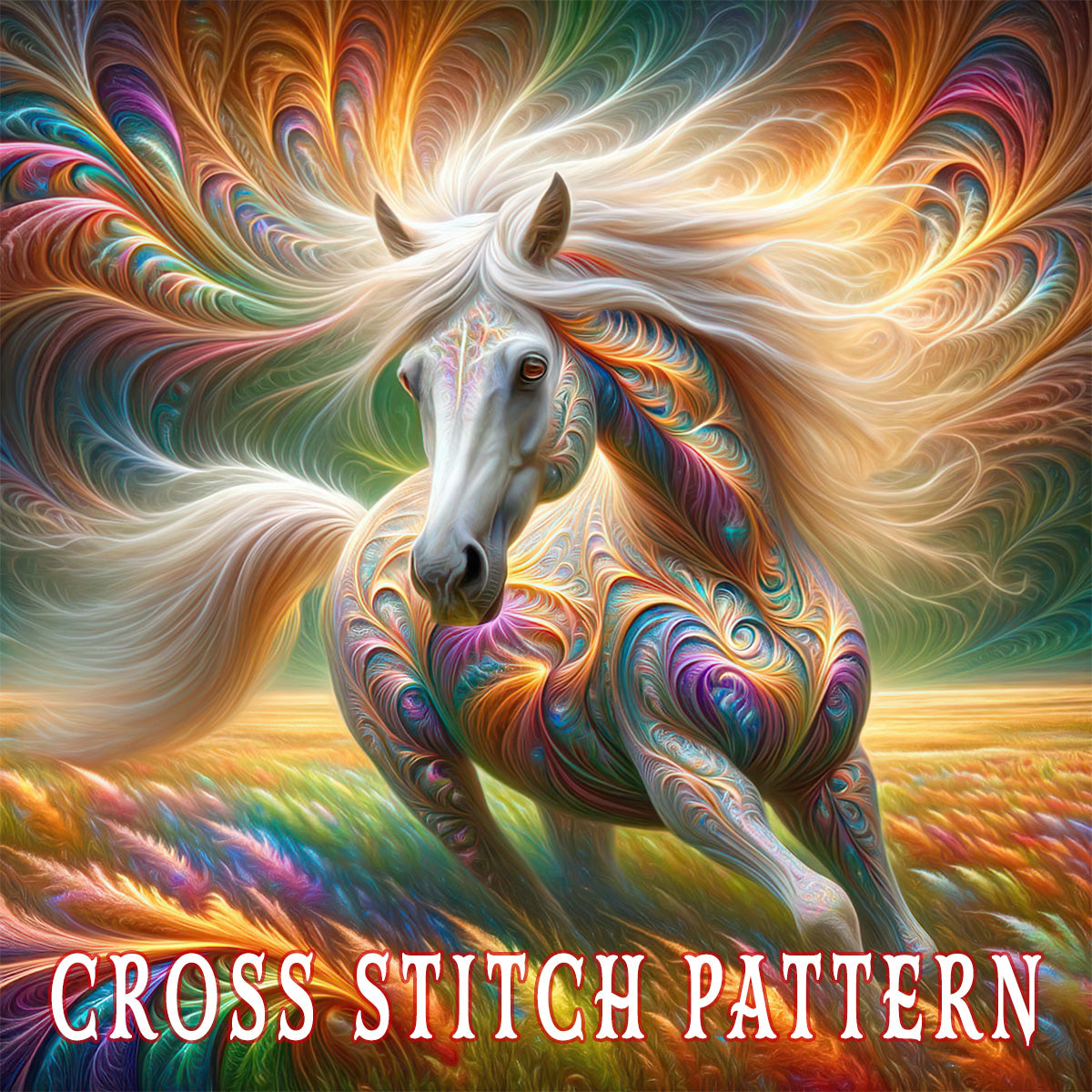 Dreamweaver Steed of the Enchanted Prairie Cross Stitch Pattern
