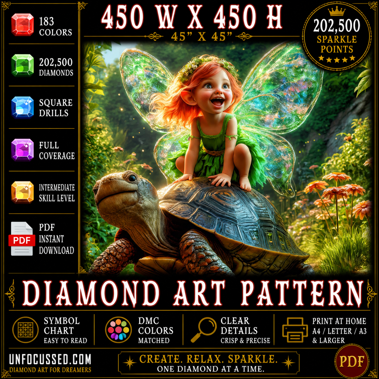 Enchanted Journey at a Gentle Pace Diamond Art Pattern