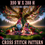 Enchanted Valentine's Eve in the Whimsical Woodlands Cross Stitch Pattern