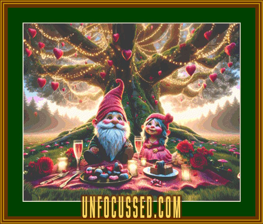 Enchanted Valentine's Eve in the Whimsical Woodlands Cross Stitch Pattern