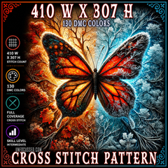 Flight Between Warmth and Winter Cross Stitch Pattern