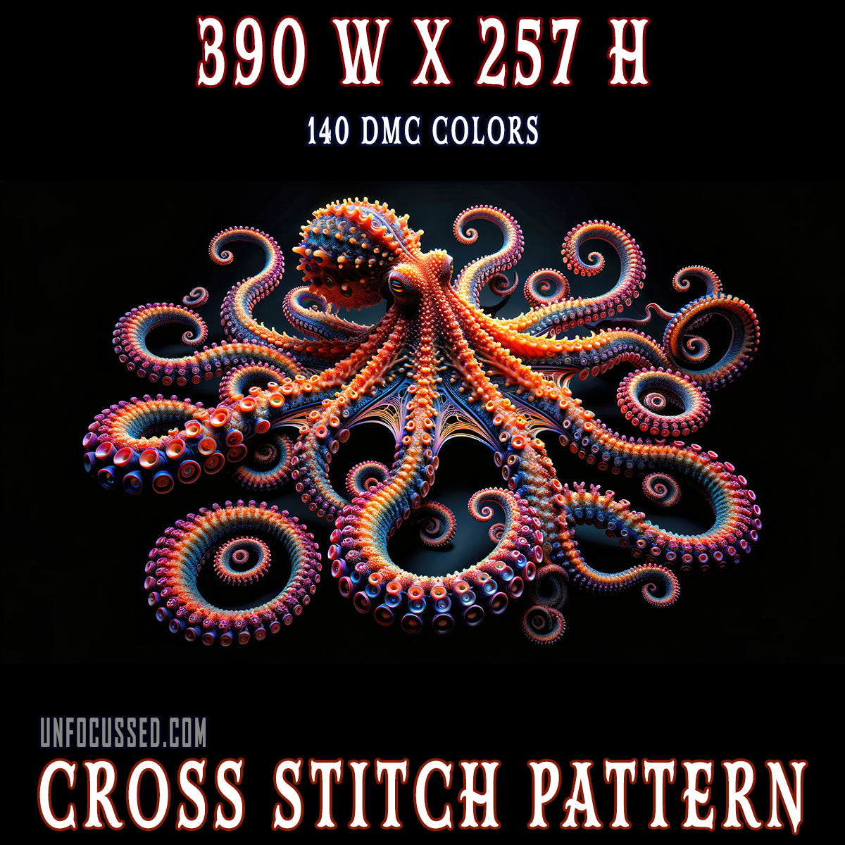 Fractal Depths Cross Stitch Pattern