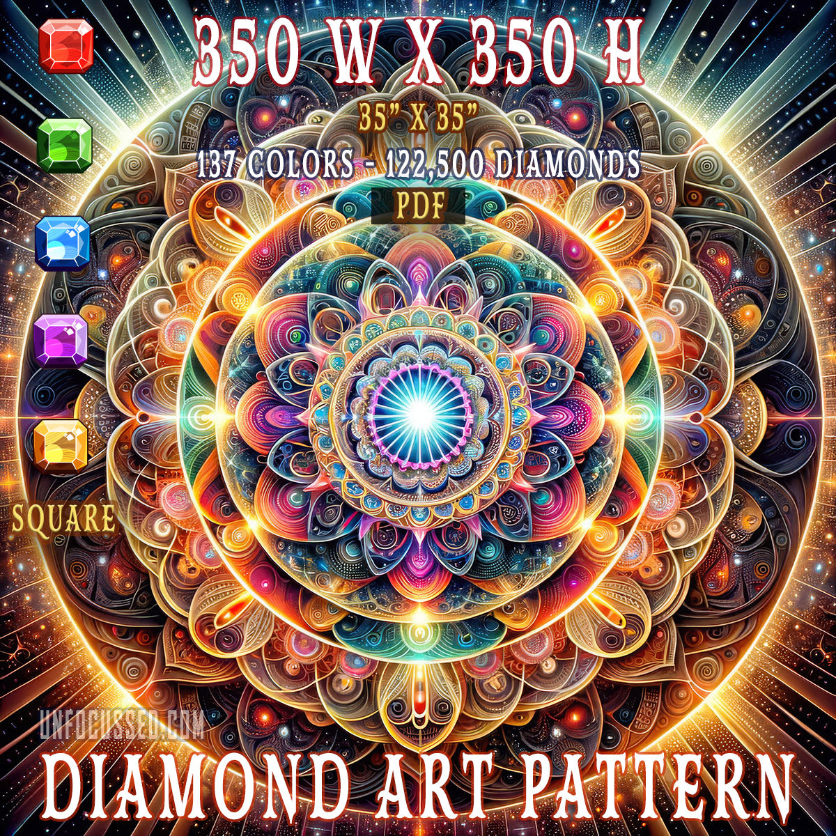 Patrón de arte de diamante de finura fractal