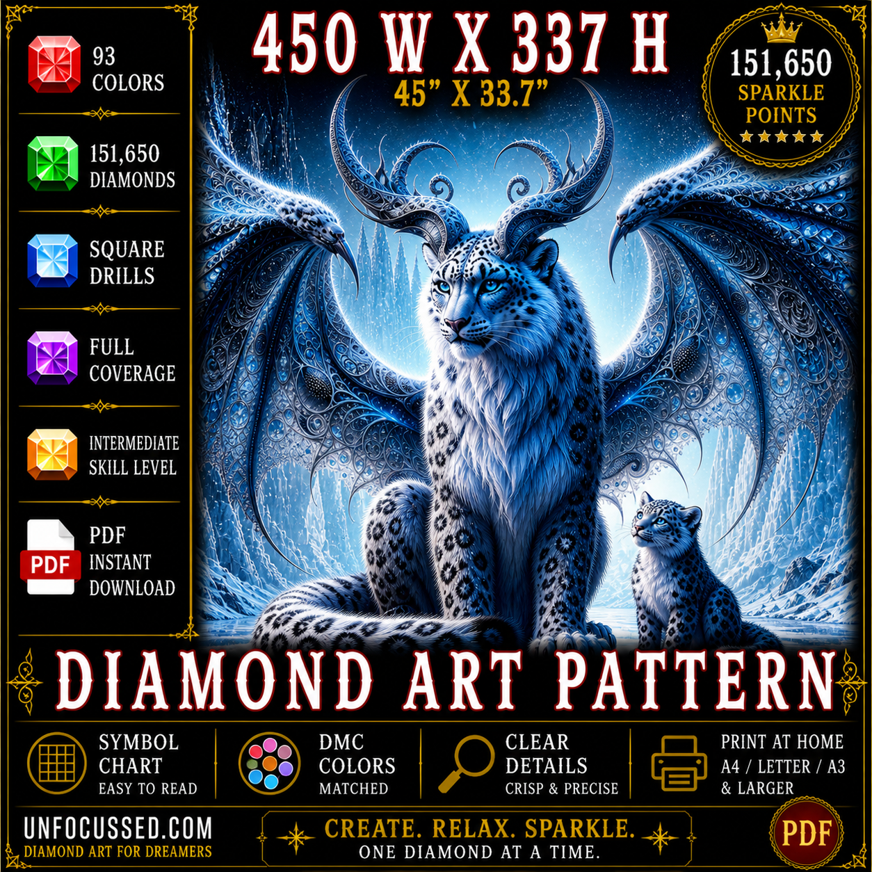 Frostwing Chronicles Diamond Art Pattern