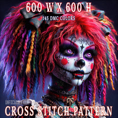 Gothic Glamour Doll Cross Stitch Pattern