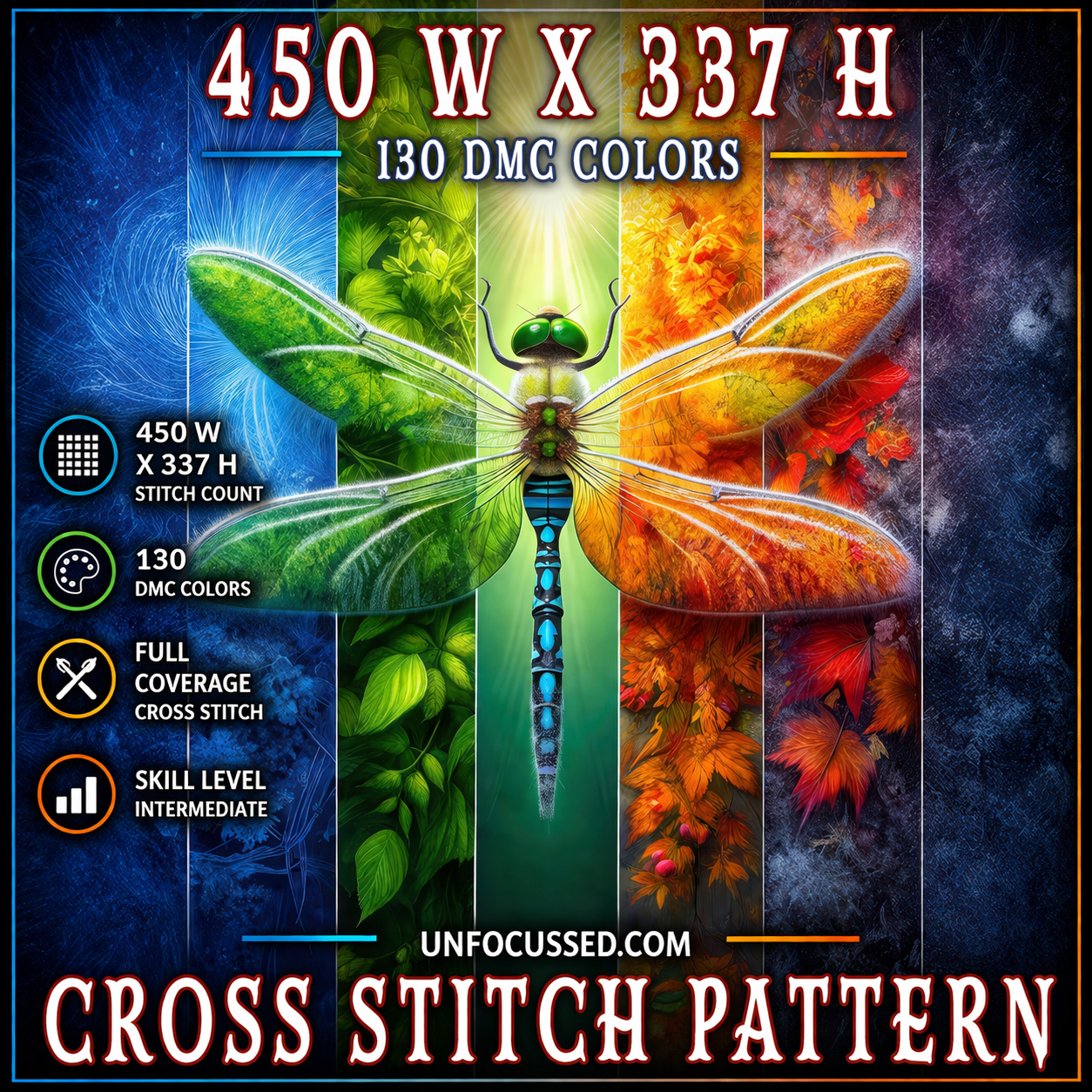 El patrón de punto de cruz Aetherwing Illumina
