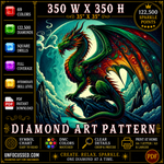 Patrón de arte de diamantes Guardián de los cielos esmeralda