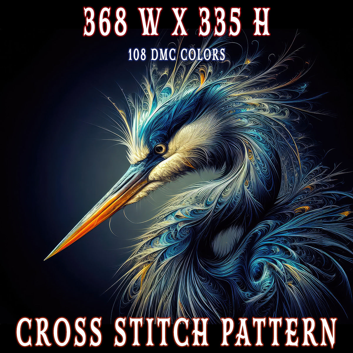 Harmonious Heron Hues Cross Stitch Pattern