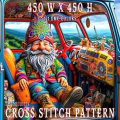 Journeys of Jovial Jasper, the Gnome Cross Stitch Pattern