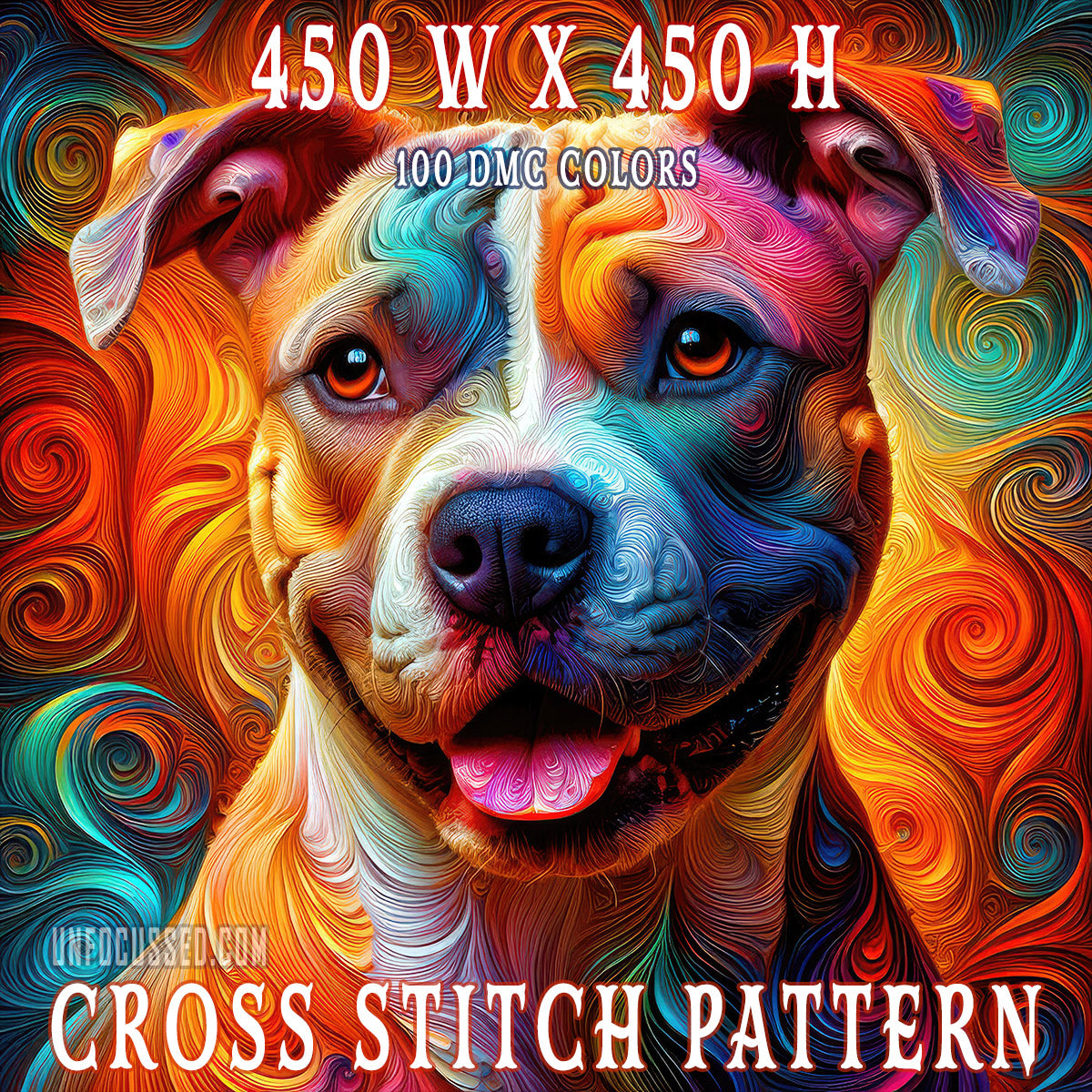 Kaleidoscopic Canine Cross Stitch Pattern