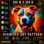 Kaleidoscopic Canine Diamond Art Pattern