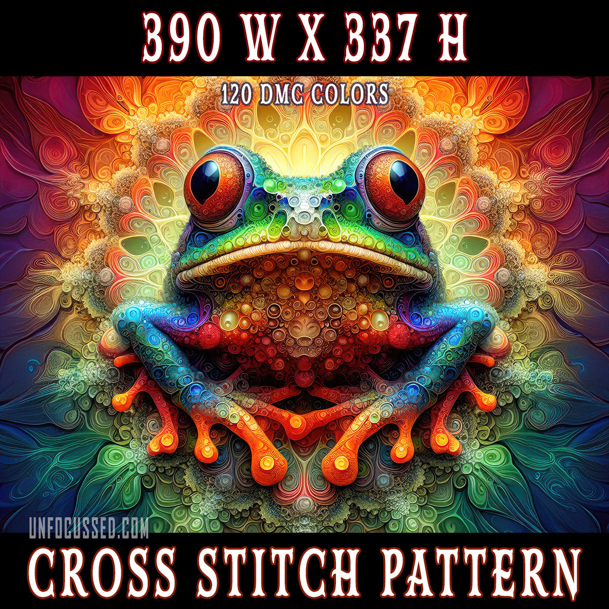 Kaleidoscopic Guardian of the Mystic Pond Cross Stitch Pattern