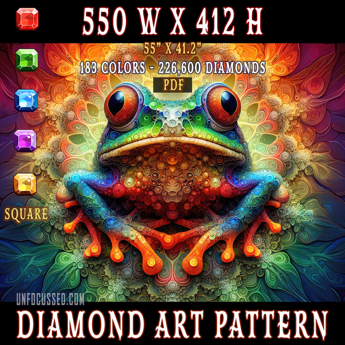 Kaleidoscopic Guardian of the Mystic Pond Diamond Art Pattern