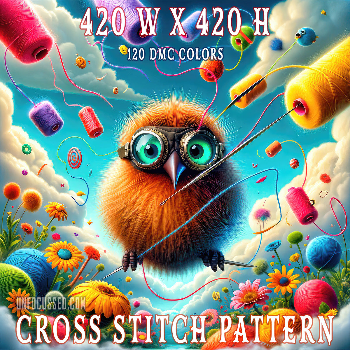 Kiwi Flying Stitch Design Cross Stitch Pattern
