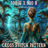 Moon's Caress on the Fractal Frontier Cross Stitch Pattern