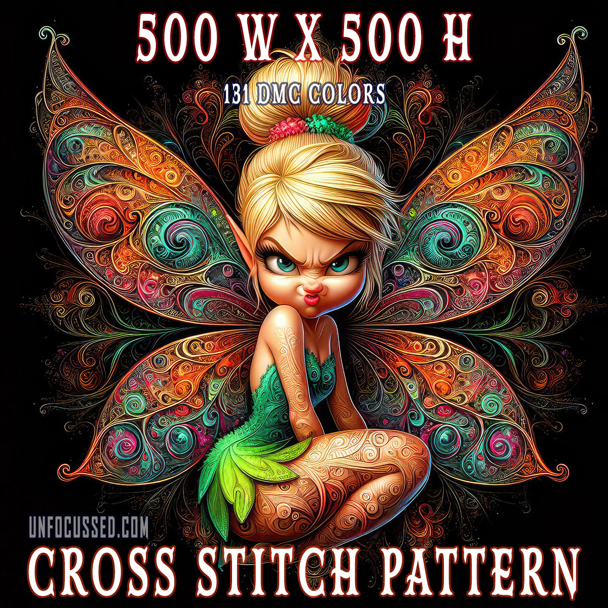 Naughty Tink Cross Stitch Pattern